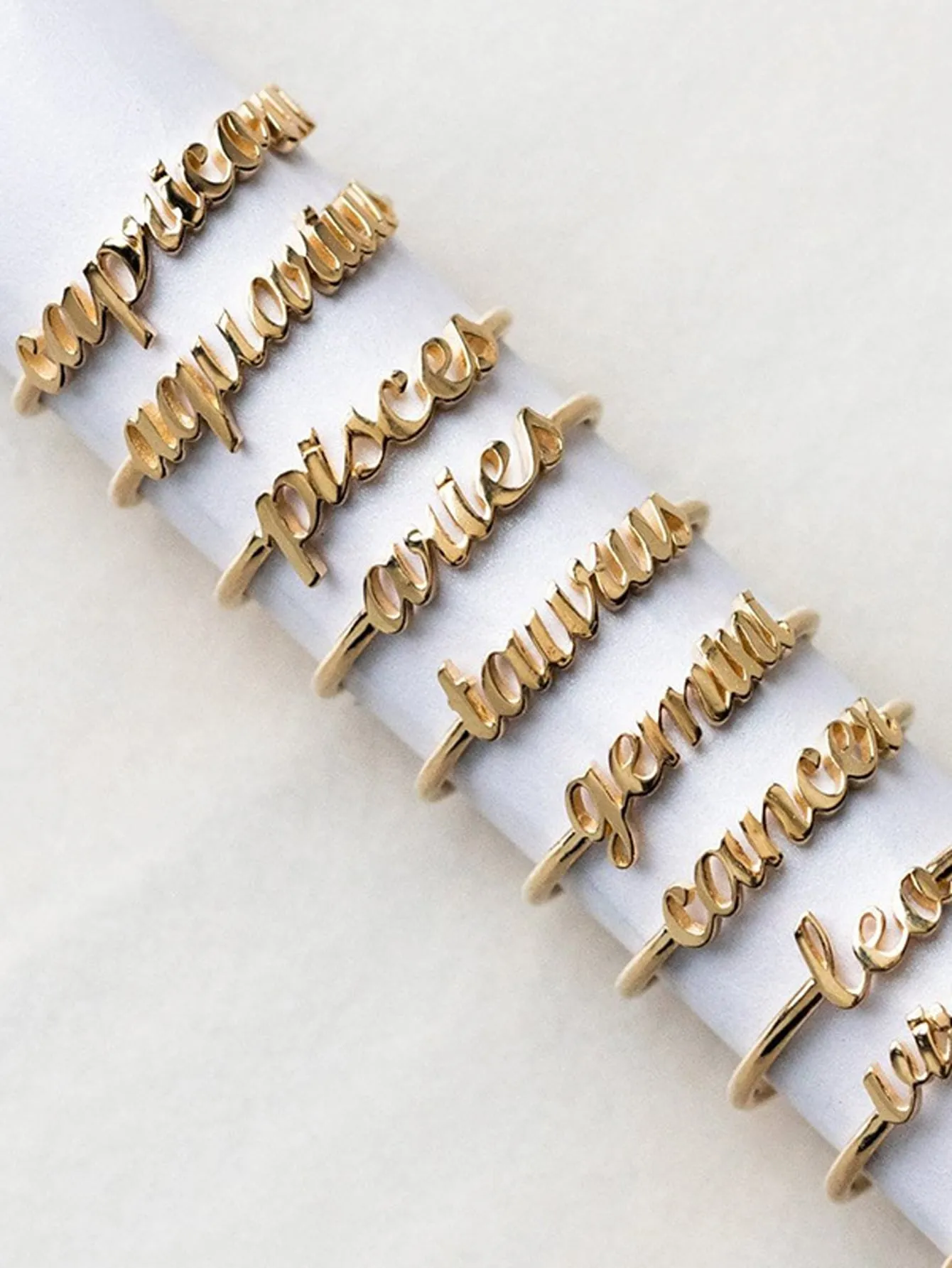 12pcs Letter Decor Ring