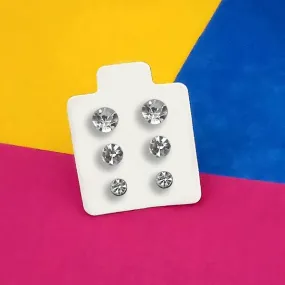 14Fashions Set of 3 Stud Earrings Combo