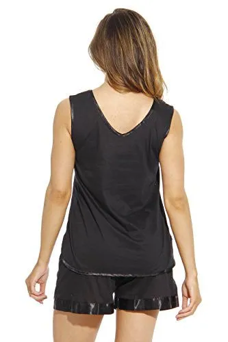 1531-BLK-XL Dreamcrest Short Sets / Women Sleepwear / Womans Pajamas,Black,X-Large