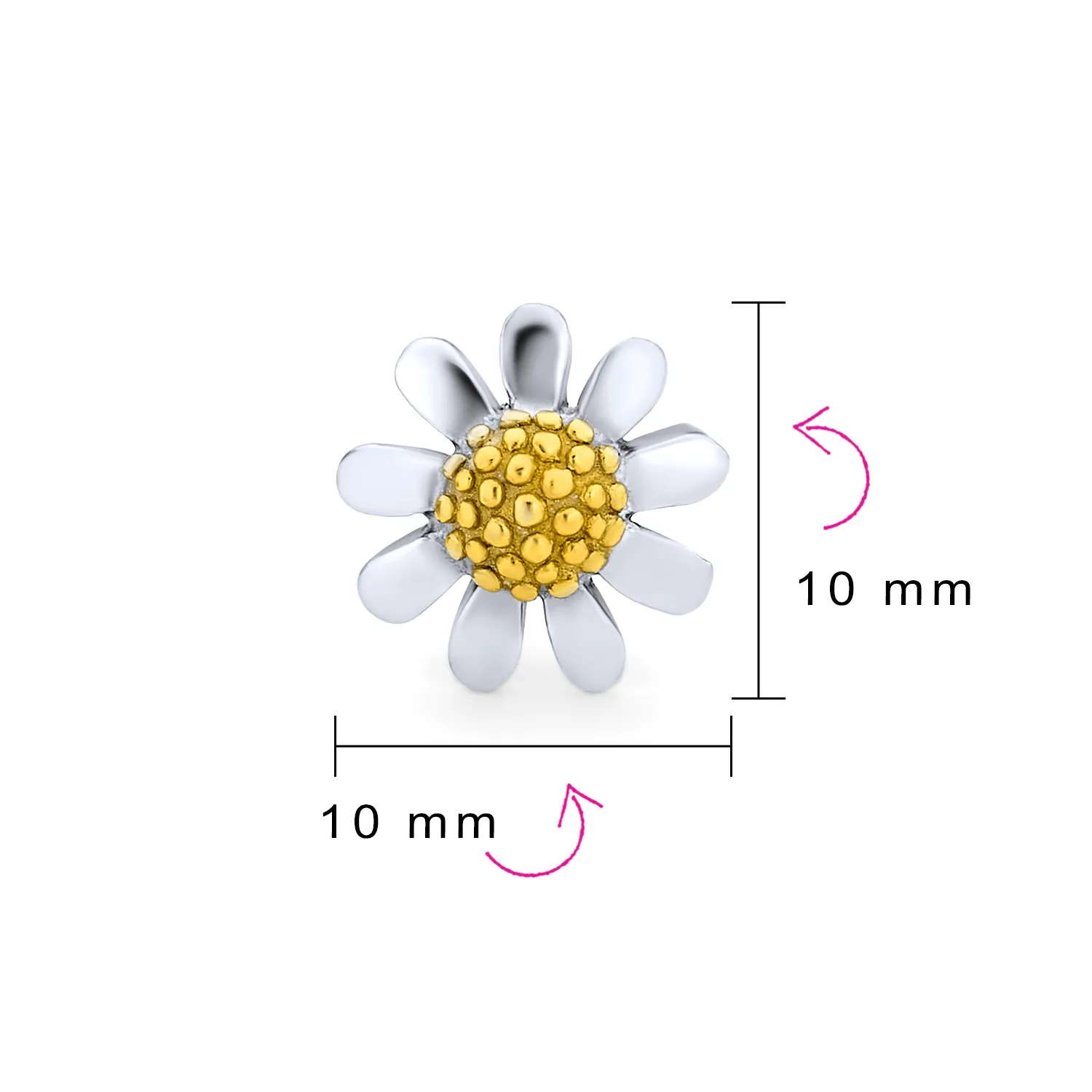 2-Tone Sunflower Daisy Jewelry Flower Earrings Bracelet Pendant Silver