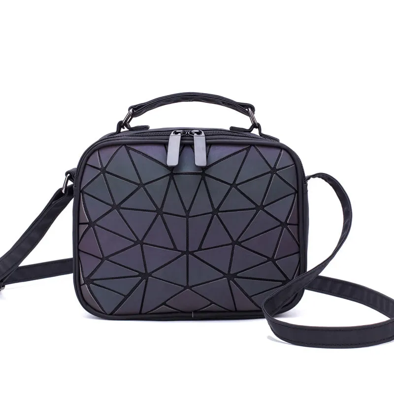 2022 New Luminous Backpack School Women Men Set Rucksack Female Lattice Backbag Holographic Shoulder