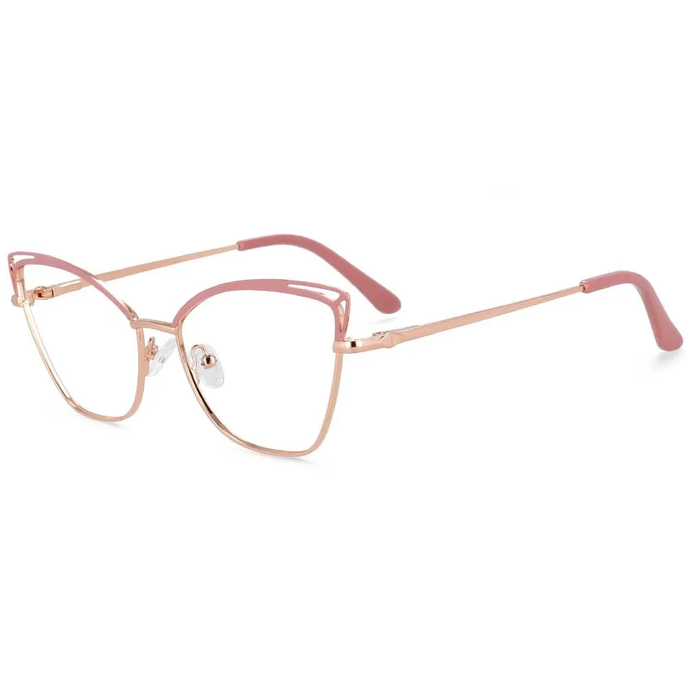 2023 Cat Eye Fashion Women Anti Blue Light Optical Prescription Glasses Frames Computer Eyeglasses