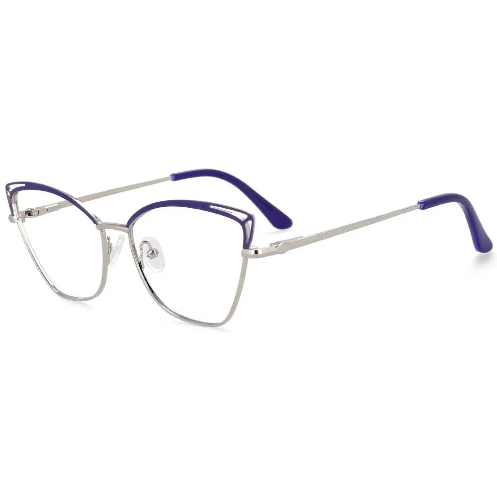 2023 Cat Eye Fashion Women Anti Blue Light Optical Prescription Glasses Frames Computer Eyeglasses