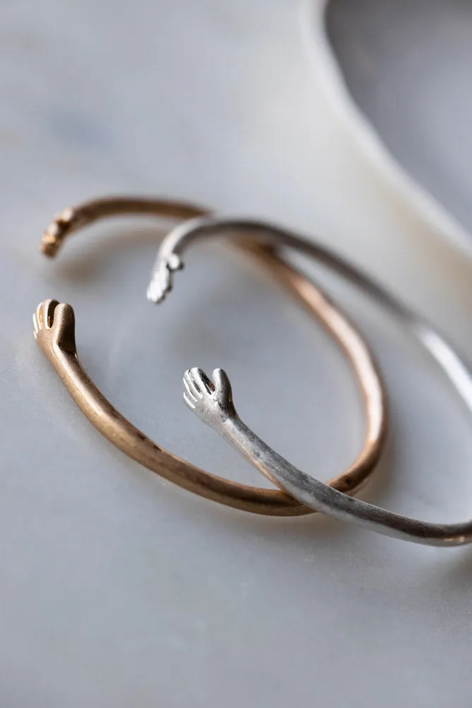 Adjustable Silver Hugs Bangle