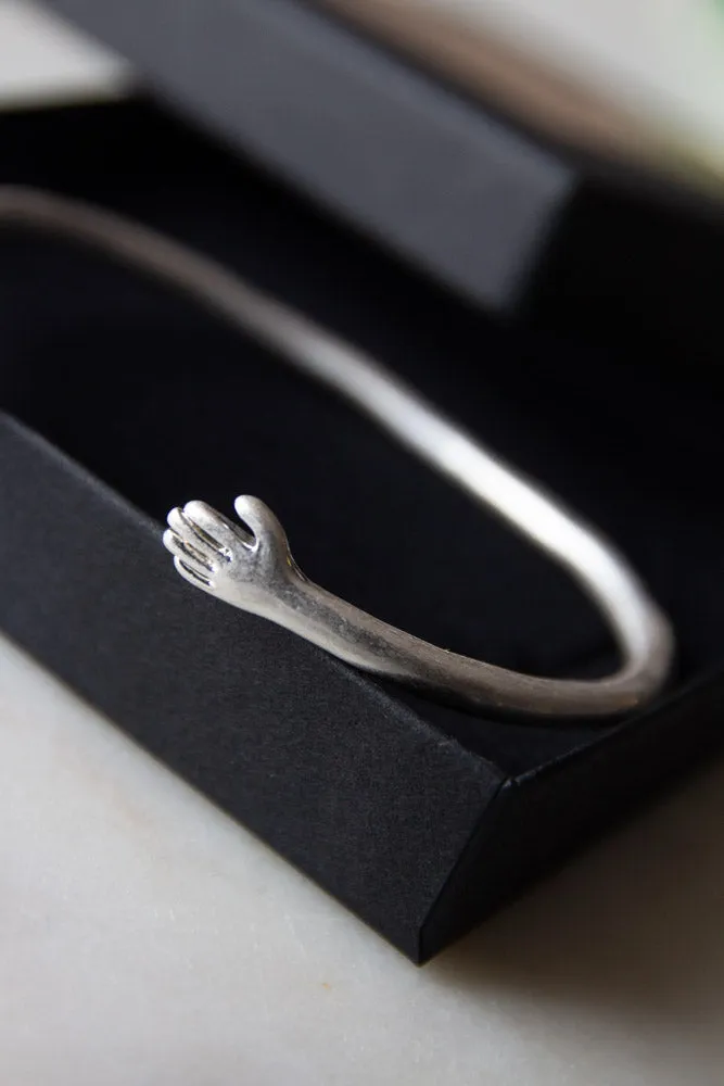 Adjustable Silver Hugs Bangle