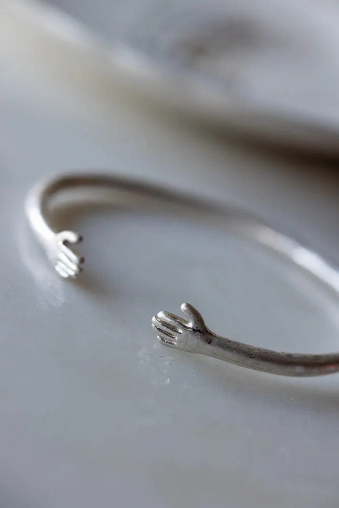 Adjustable Silver Hugs Bangle