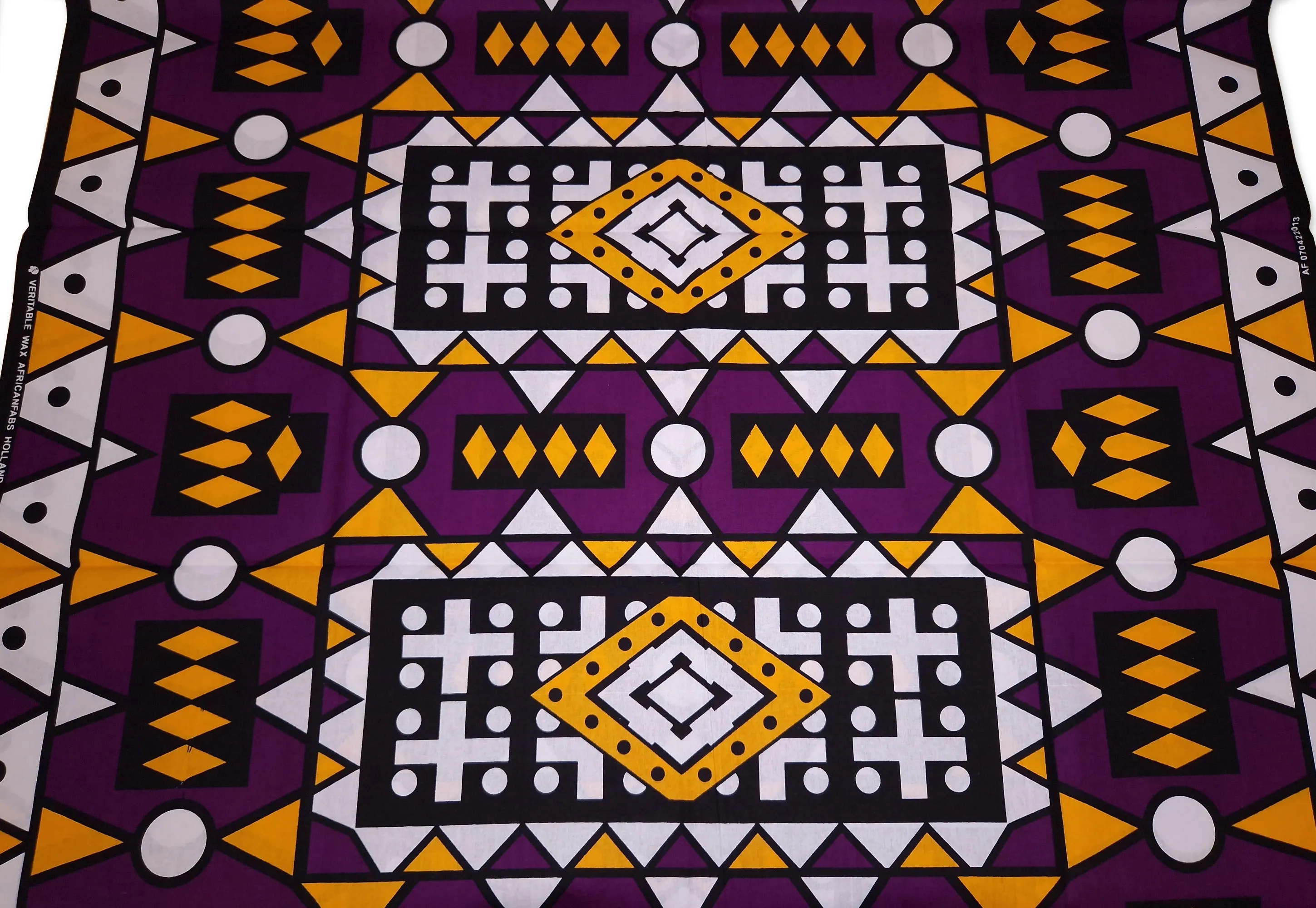 African print fabric - Purple Yellow Samakaka / Samacaca (Angola) - 100% cotton