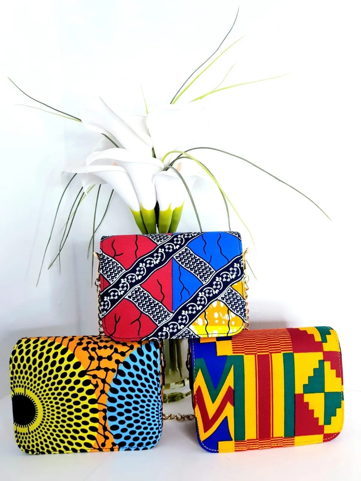 African Print Shoulder Bag | Ankara Print Chain Bag