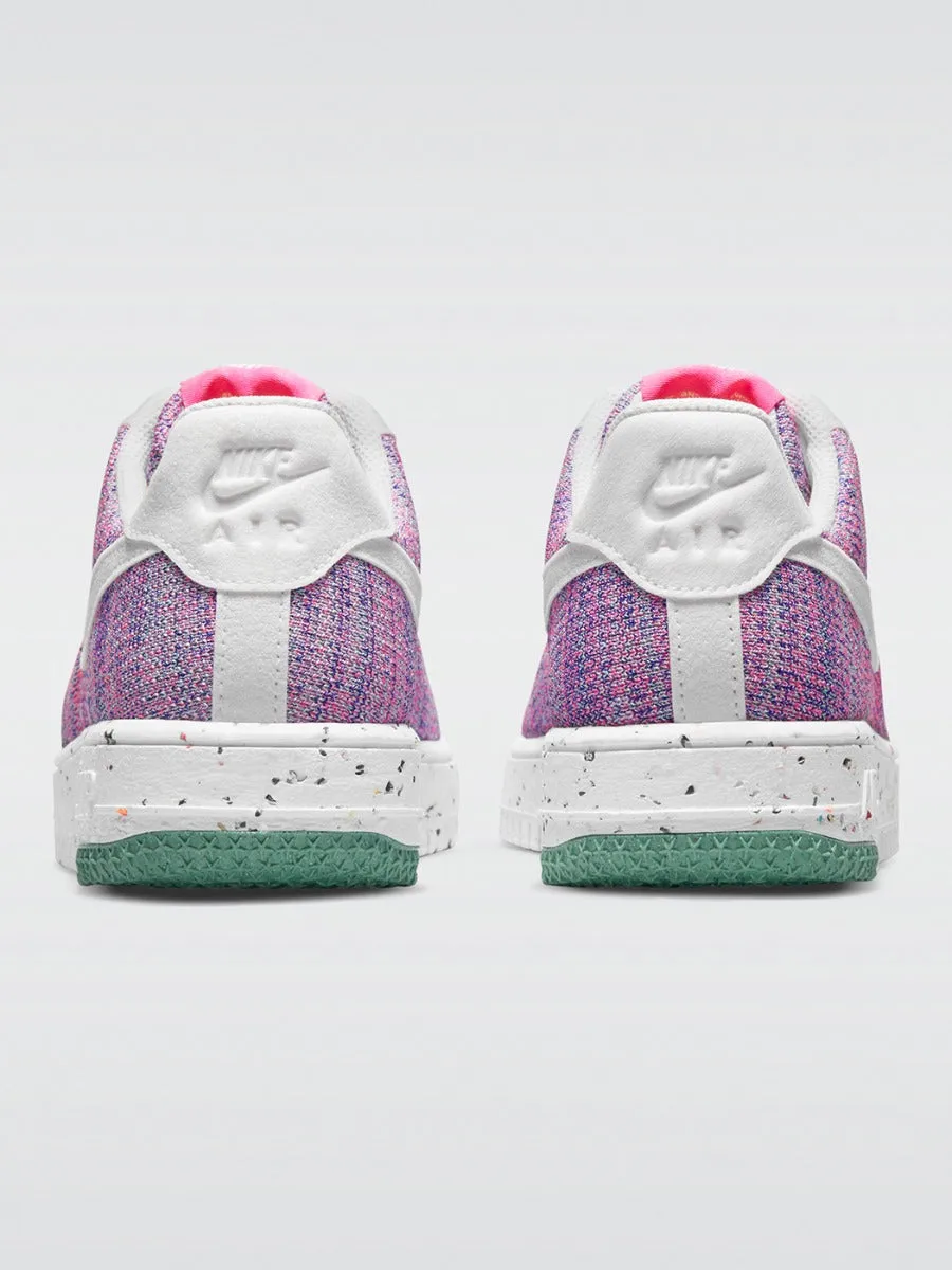 Air Force 1 Crater Flyknit Sneaker - Fuchsia Glow-White-Pink Blast-Green Glow