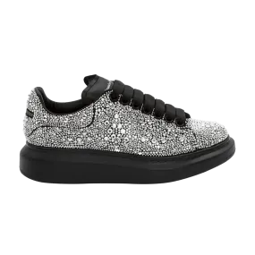 Alexander McQueen Womens Oversized Sneakers with Black and Silver Crystal Accents