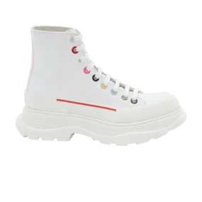 Alexander McQueen Wmns Tread Slick Boot 'White Multi-Colored Eyelets'