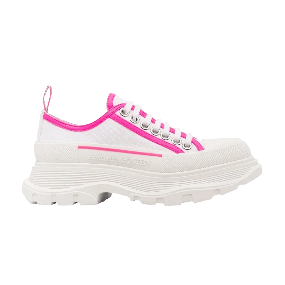 Alexander McQueen Wmns Tread Slick Lace Up 'White Neon Pink'