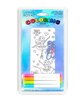 Ballerina Coloring Socks