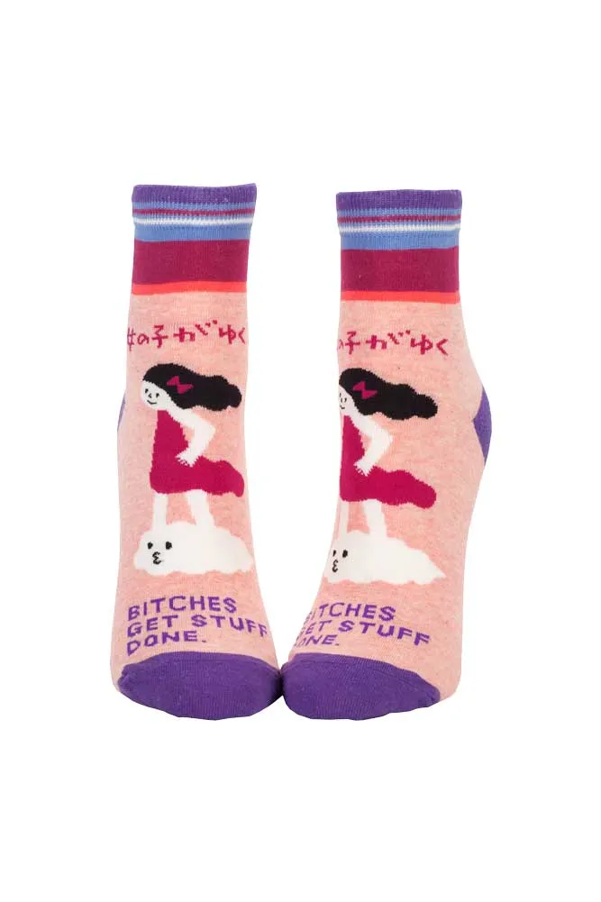 Bitches Get Stuff Done Womens Ankle Socks