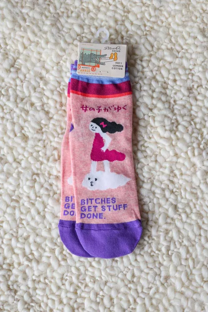 Bitches Get Stuff Done Womens Ankle Socks