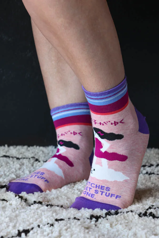 Bitches Get Stuff Done Womens Ankle Socks