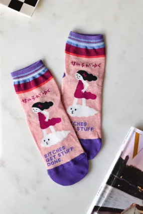 Bitches Get Stuff Done Womens Ankle Socks