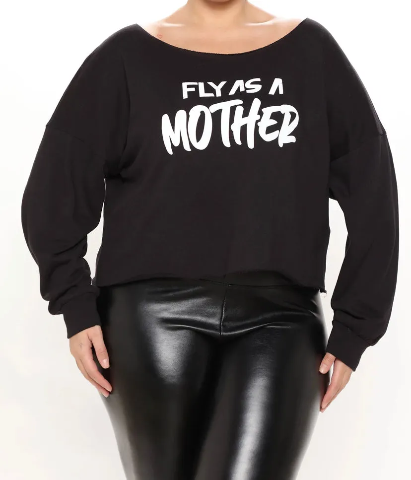 BLACK GRAFFITTI FLY MOTHER SHIRT