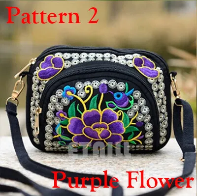 Boho Ethnic Embroidery Bag Hmong Handmade Embroidered Canvas Shoulder Messenger Bags Small Brand Crossbody Bags Sac a Dos Femme