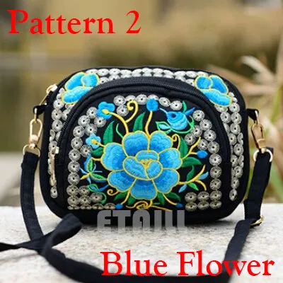 Boho Ethnic Embroidery Bag Hmong Handmade Embroidered Canvas Shoulder Messenger Bags Small Brand Crossbody Bags Sac a Dos Femme