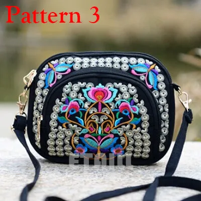 Boho Ethnic Embroidery Bag Hmong Handmade Embroidered Canvas Shoulder Messenger Bags Small Brand Crossbody Bags Sac a Dos Femme