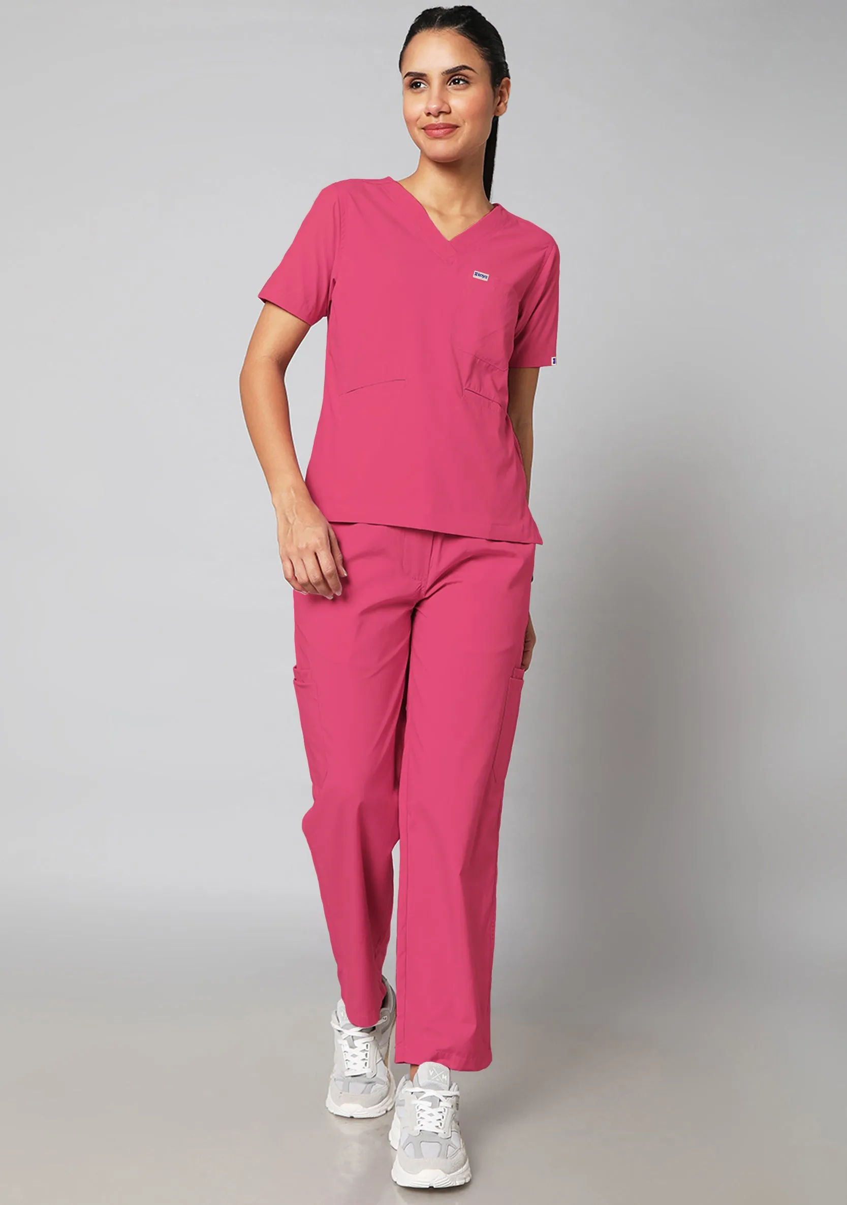 Classic Women's 10 Pocket (Hot Pink) Scrub