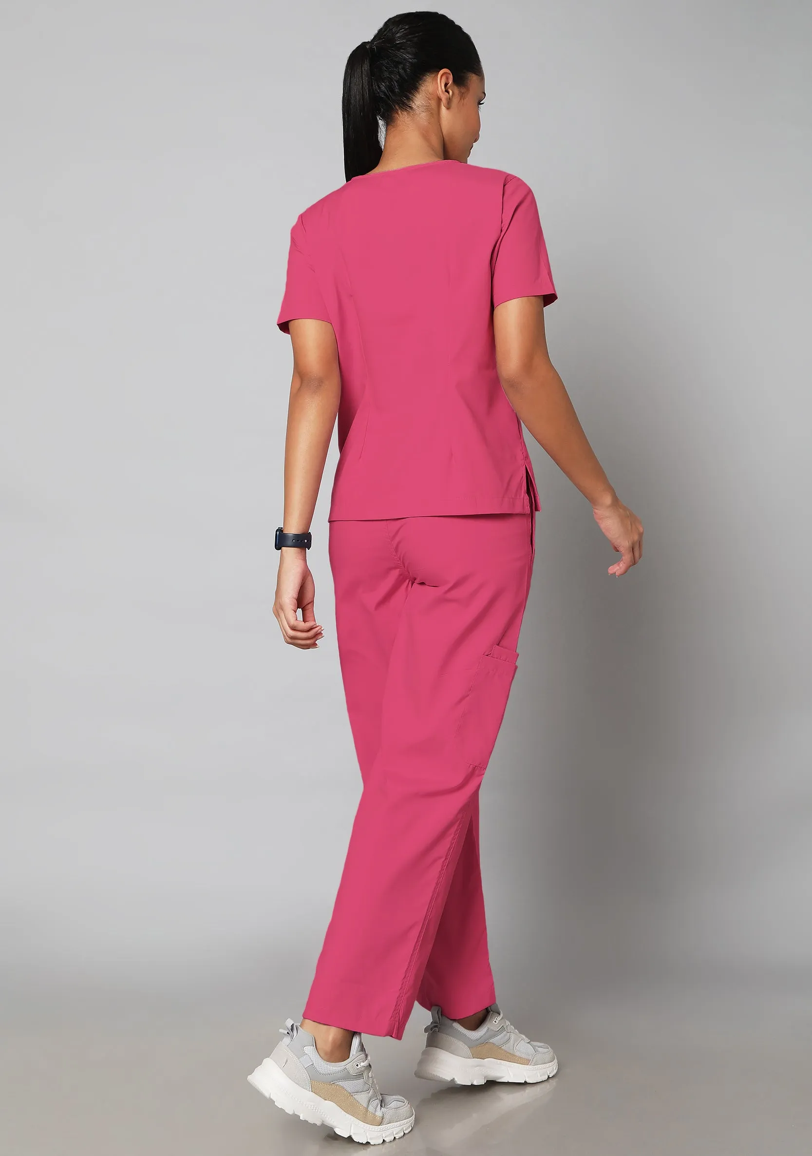 Classic Women's 10 Pocket (Hot Pink) Scrub