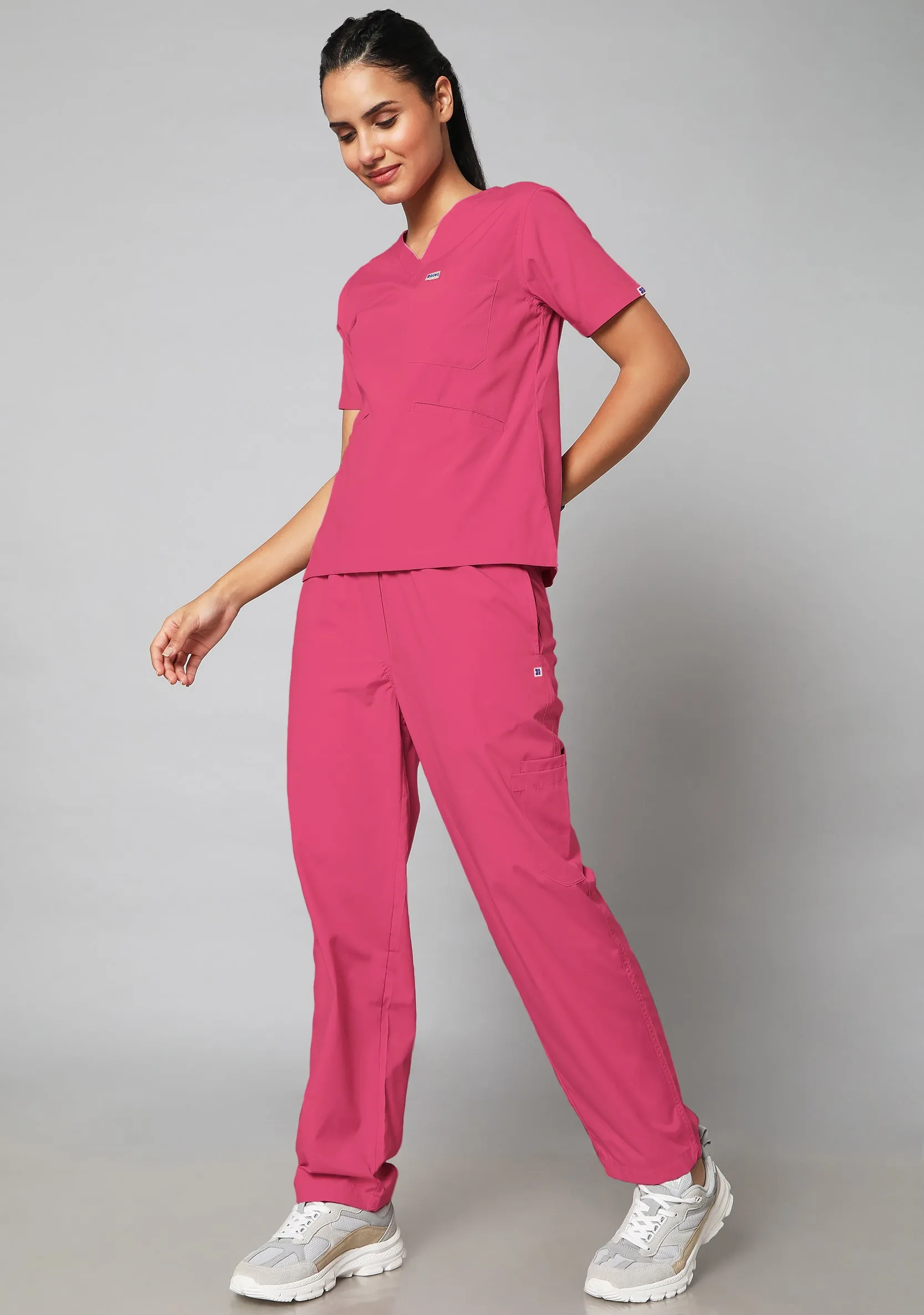 Classic Women's 10 Pocket (Hot Pink) Scrub