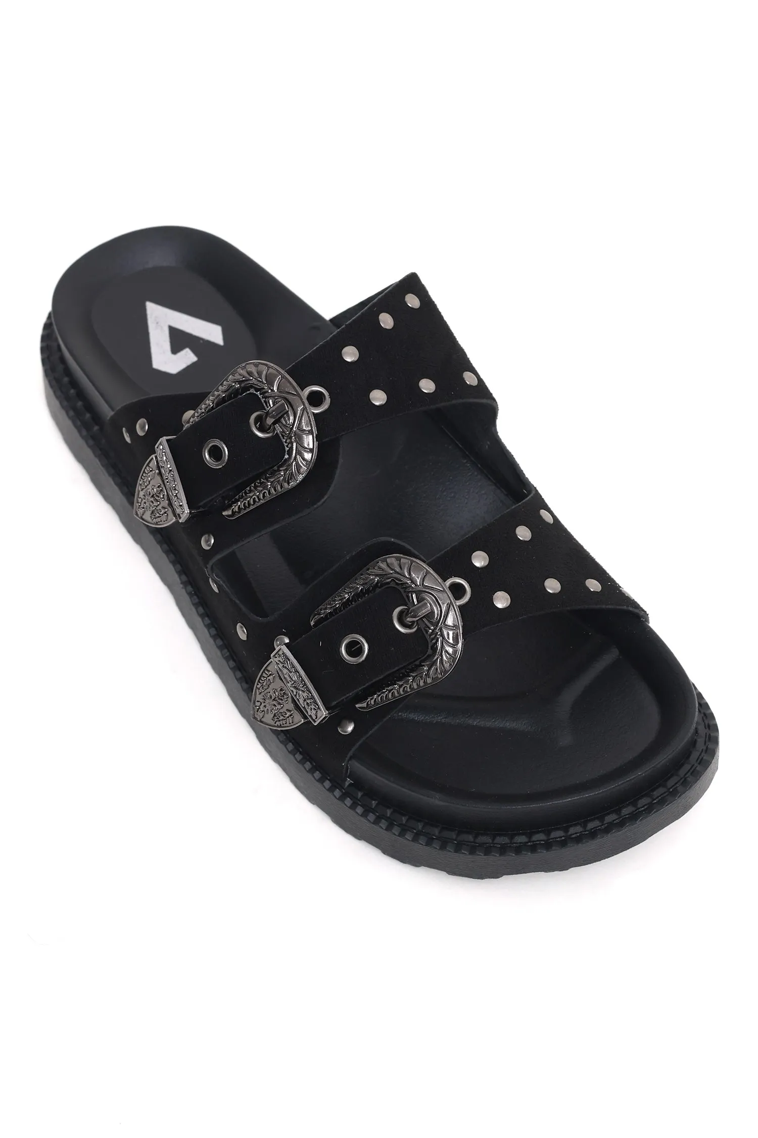 COMFORT STRAP SLIDES-BLACK