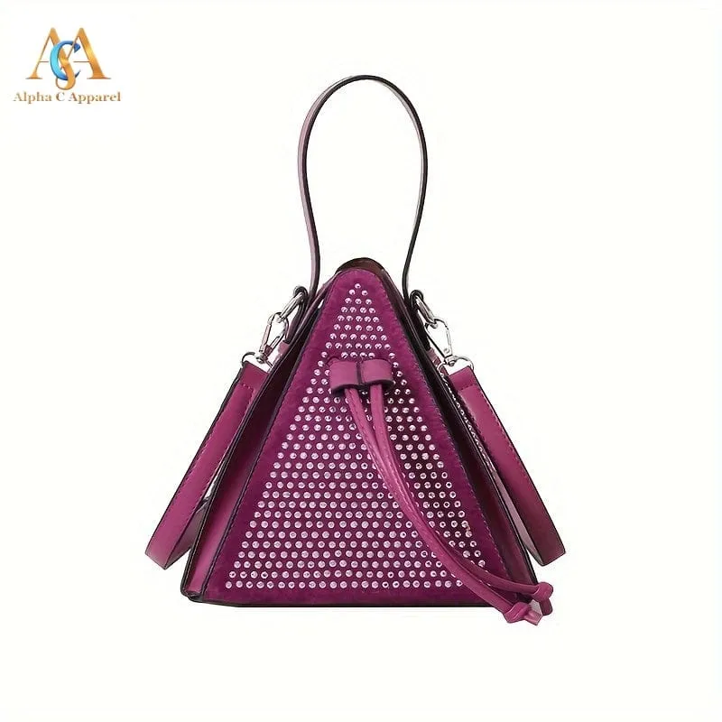 Elegant Rhinestone Triangle Bag