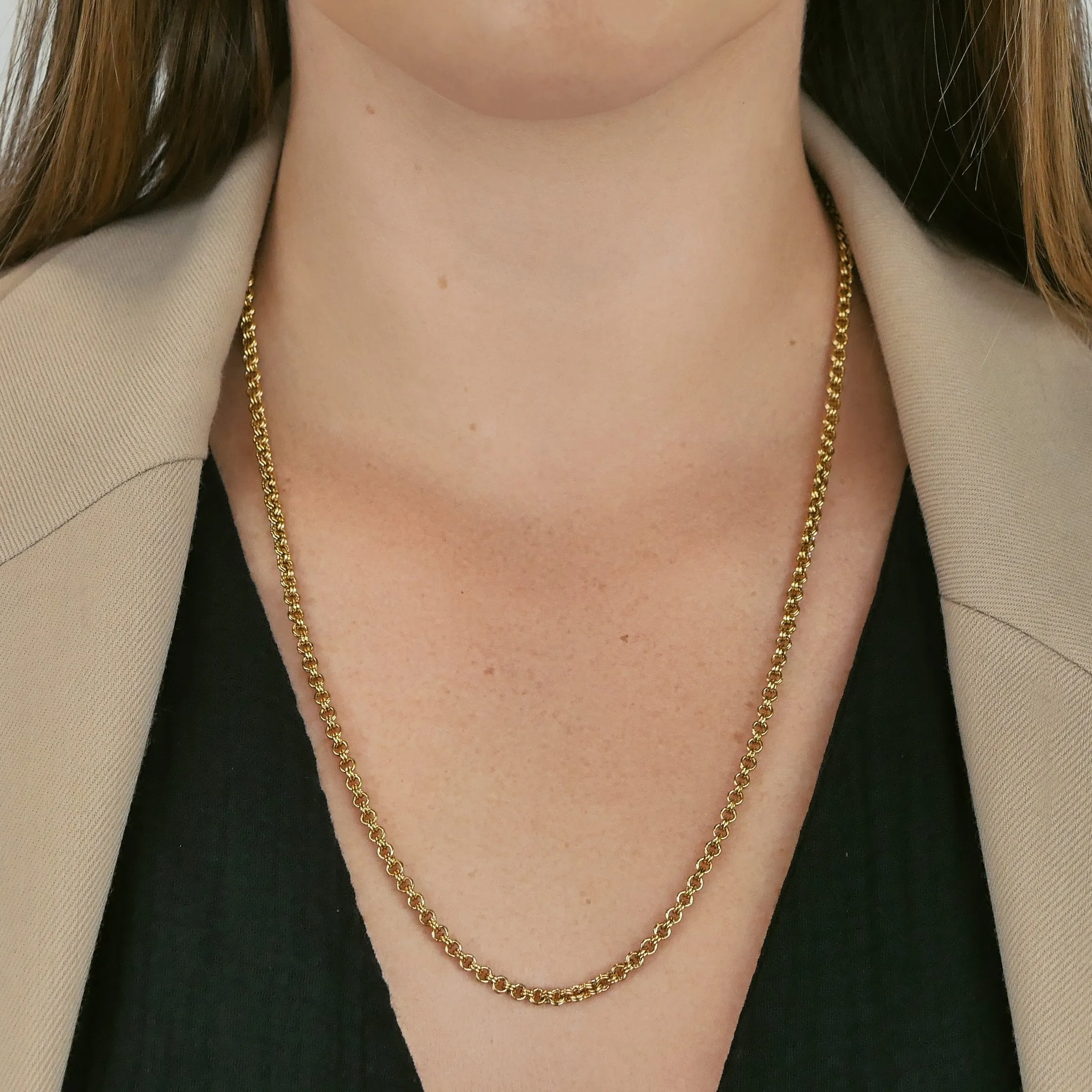 Essentielle Double Link Chain Necklace, Gold Colour