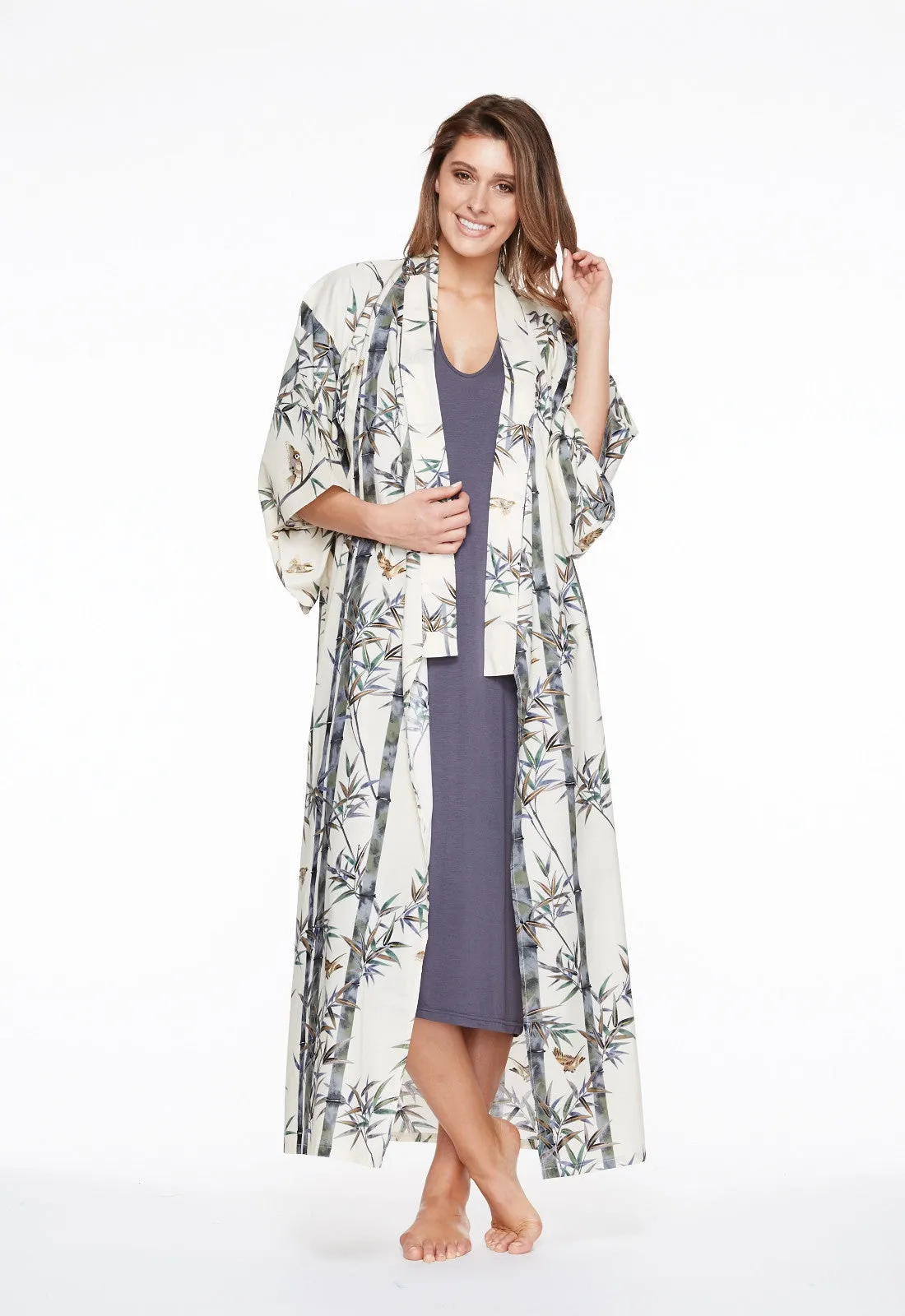 Exquisite Bamboo Long Cotton Yukata Kimono