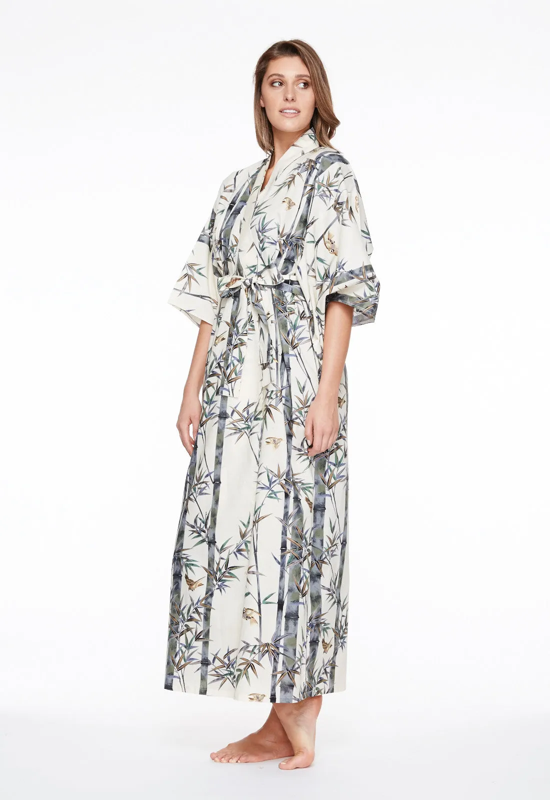 Exquisite Bamboo Long Cotton Yukata Kimono