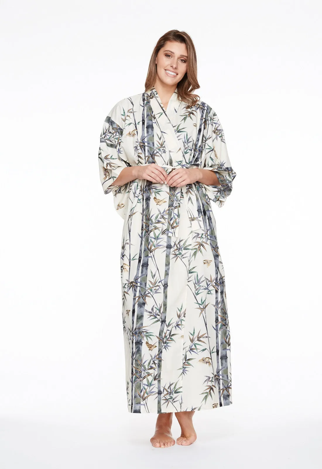 Exquisite Bamboo Long Cotton Yukata Kimono