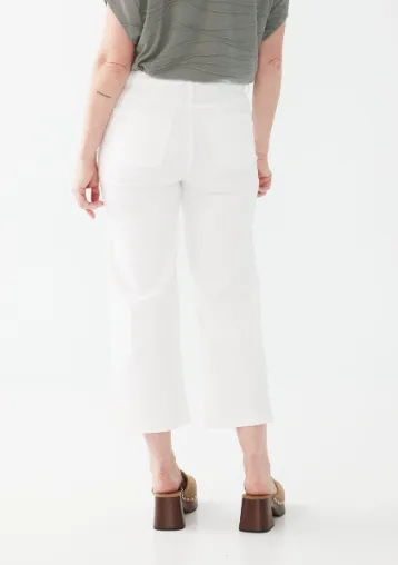 French Dressing Olivia Wide Crop Denim | White