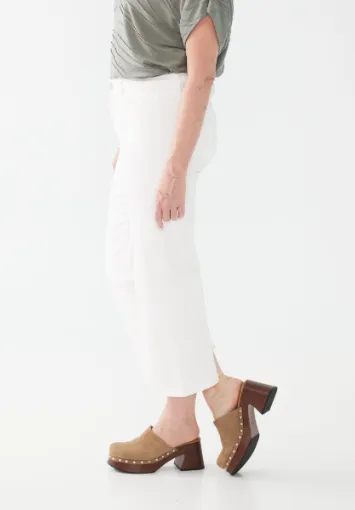 French Dressing Olivia Wide Crop Denim | White