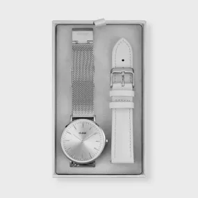 Gift Box Boho Chic Watch and Strap, Silver Colour