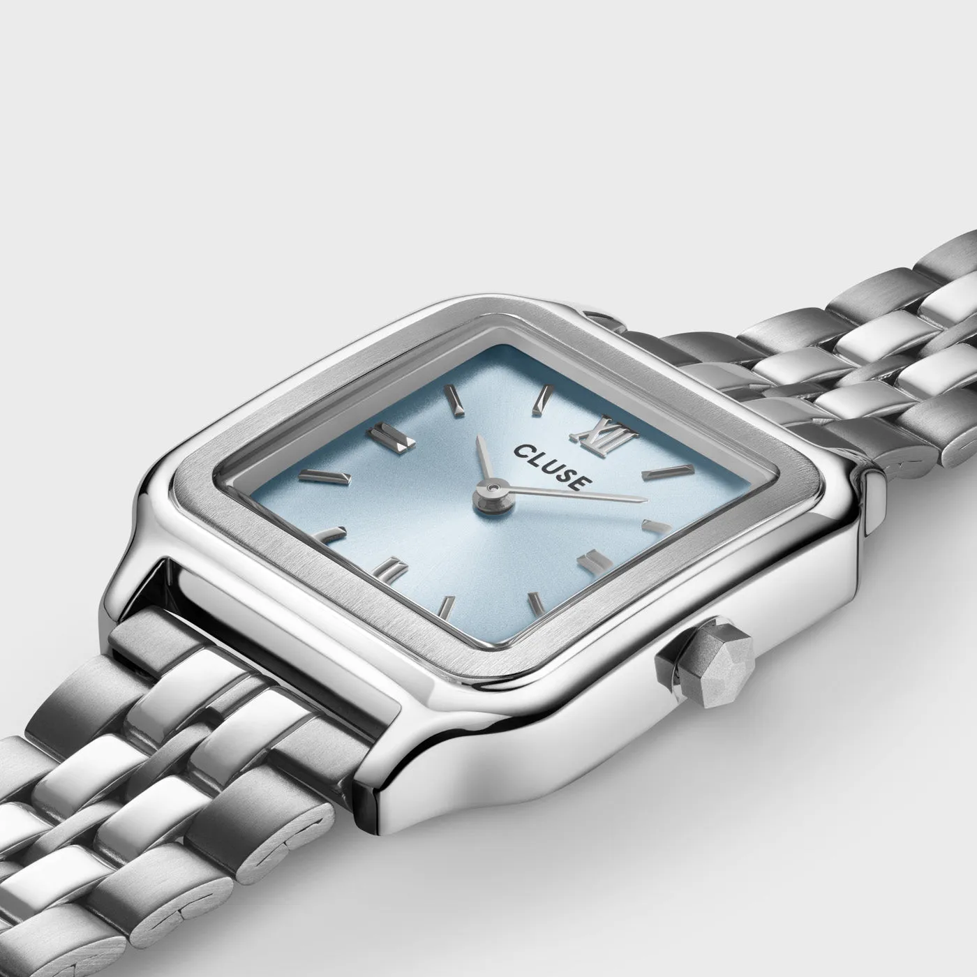 Gracieuse Watch Steel, Light Blue, Silver Colour