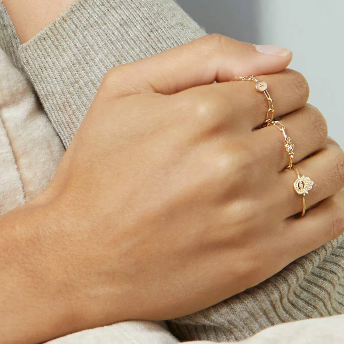 Hamsa Stacking Ring