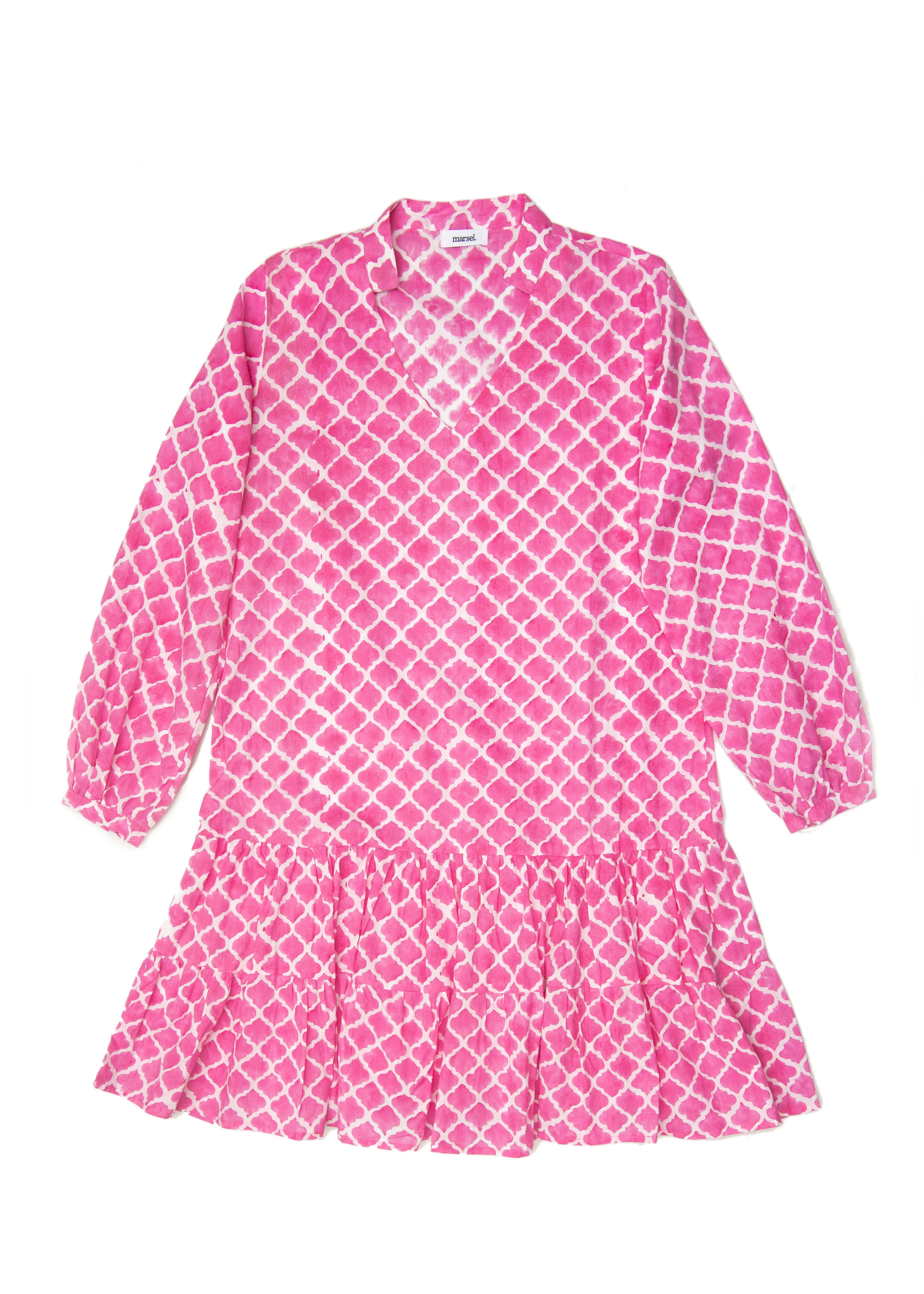 Kosi Pink Cotton Dress