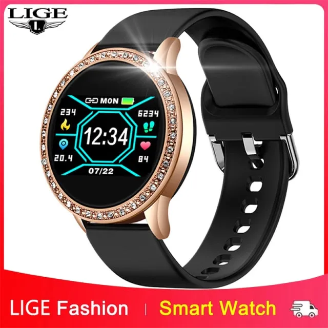 LIGE Men and Women Full Touch Screen IP67 Sport Fitness SmartWatch