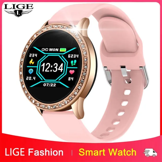 LIGE Men and Women Full Touch Screen IP67 Sport Fitness SmartWatch