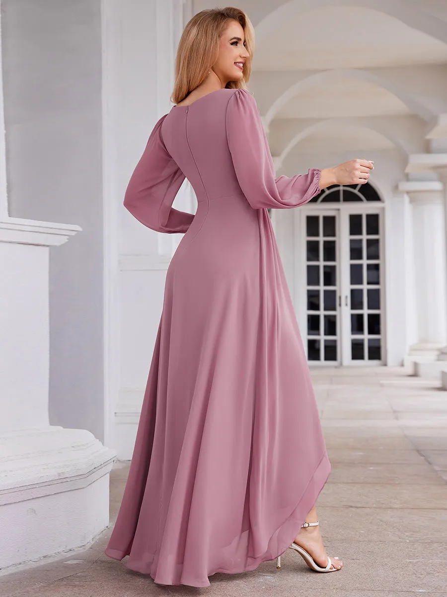 Maxi Long Chiffon Wholesale Evening Dresses With Long Sleeves