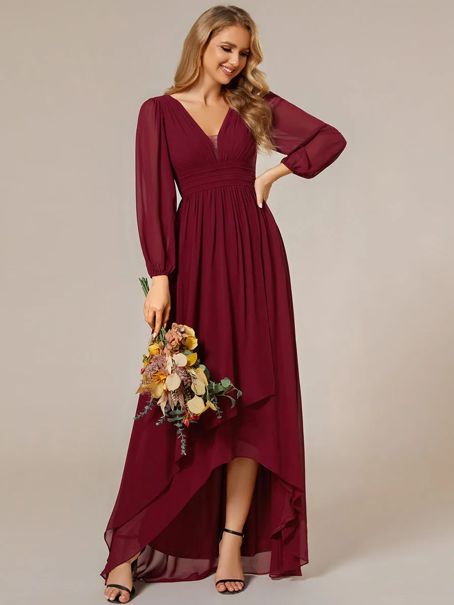 Maxi Long Chiffon Wholesale Evening Dresses With Long Sleeves