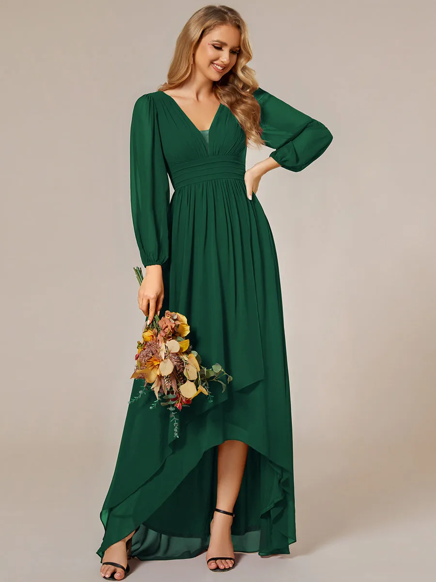 Maxi Long Chiffon Wholesale Evening Dresses With Long Sleeves