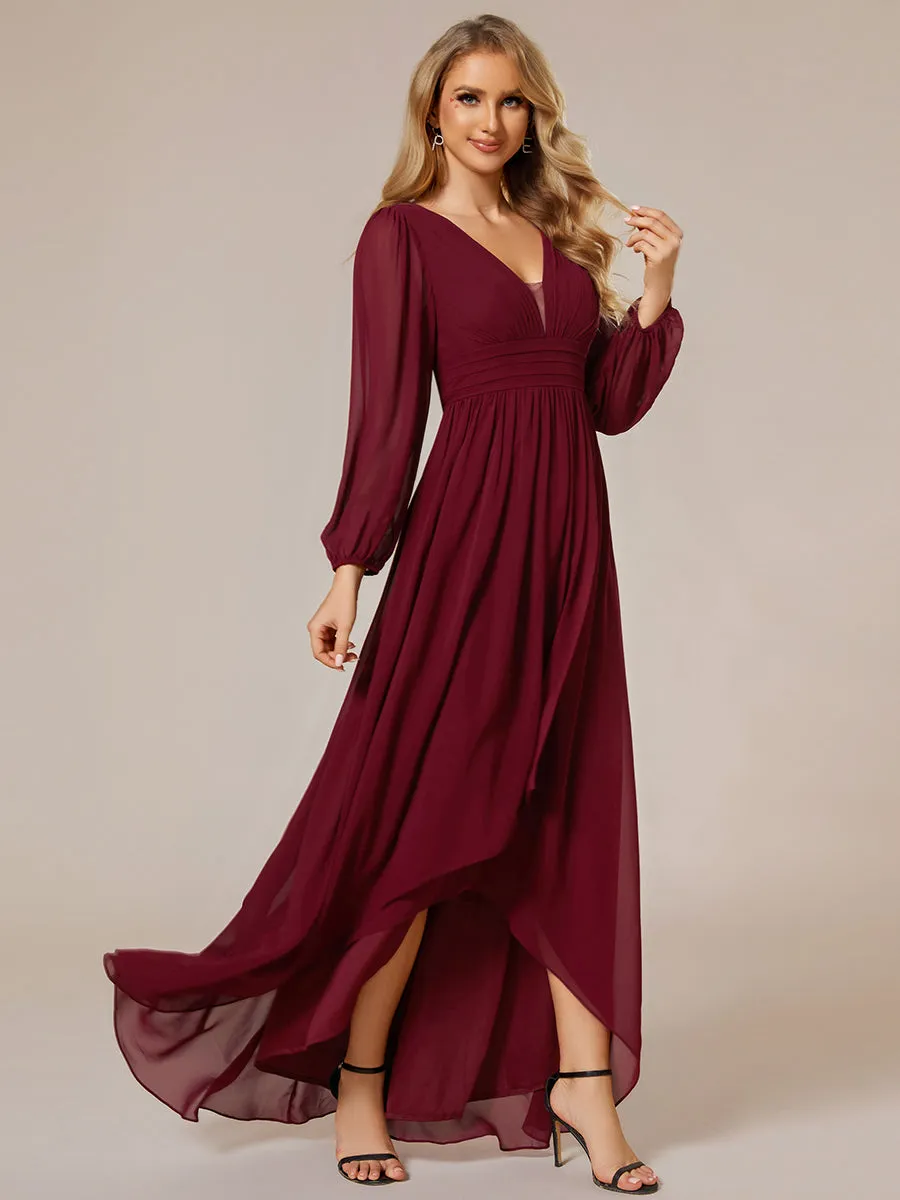 Maxi Long Chiffon Wholesale Evening Dresses With Long Sleeves