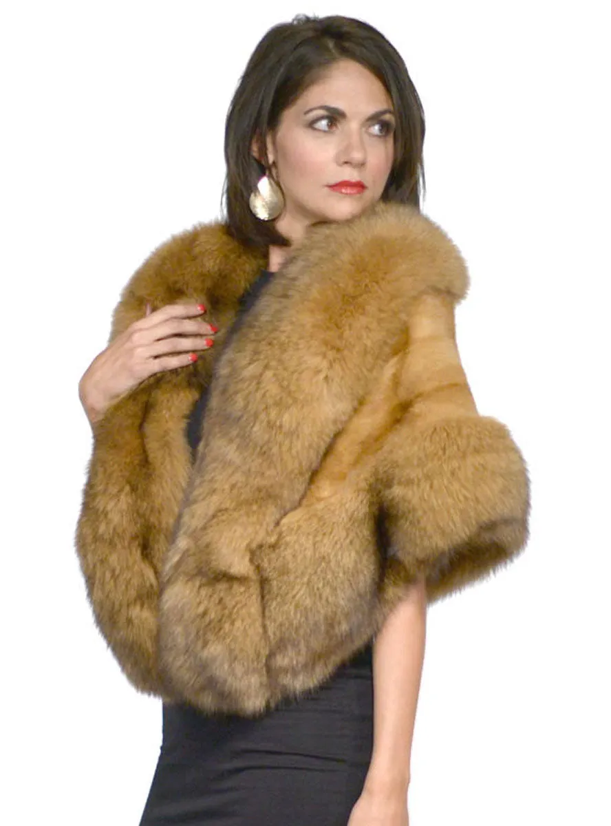 Mink Fur Cape with Fox Fur Trim