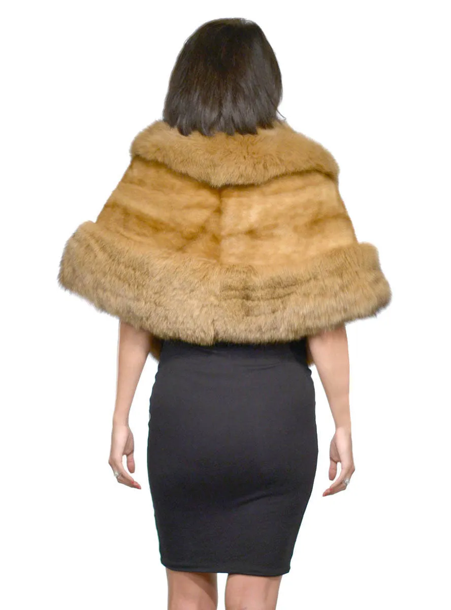 Mink Fur Cape with Fox Fur Trim