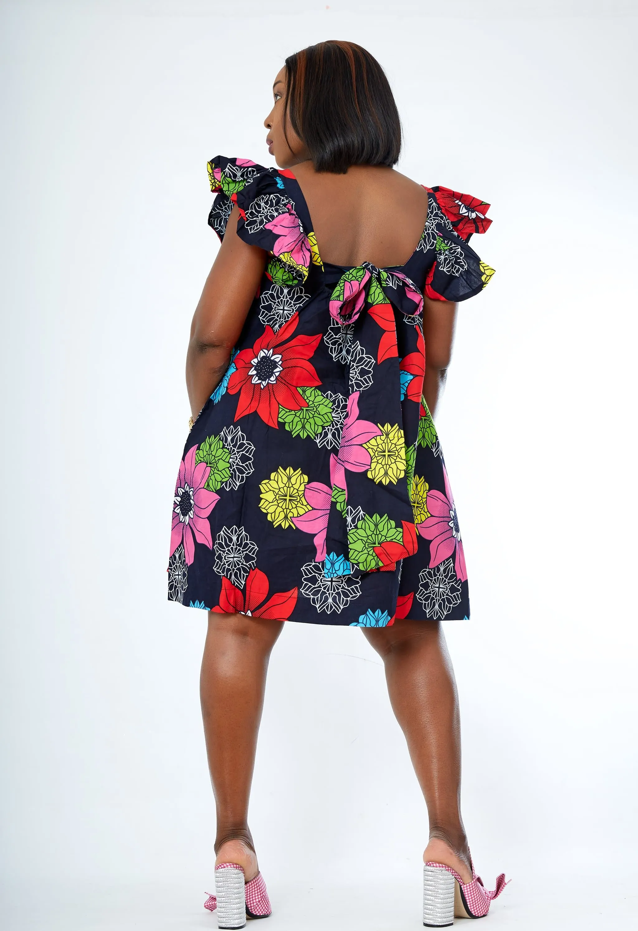 New in African Print Summer A Line Mini Dress - Sholla