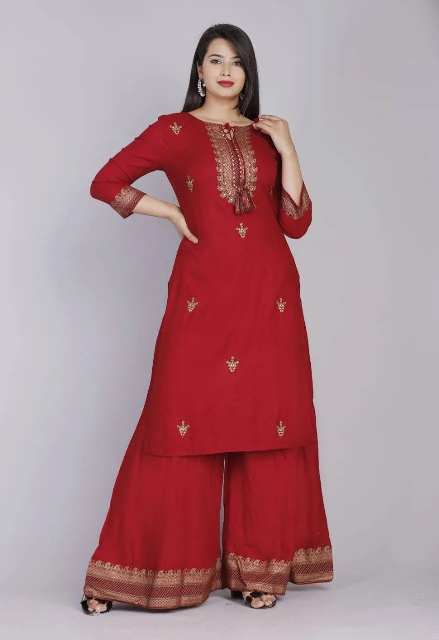 Party wear Women Kurti Sharara set with Dupatta